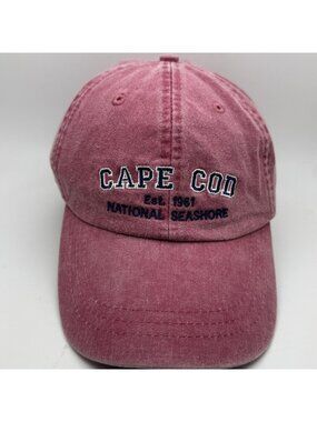 ADAMS Cape Cod National Seashore Baseball Hat Washed Red Adjustable Strap
